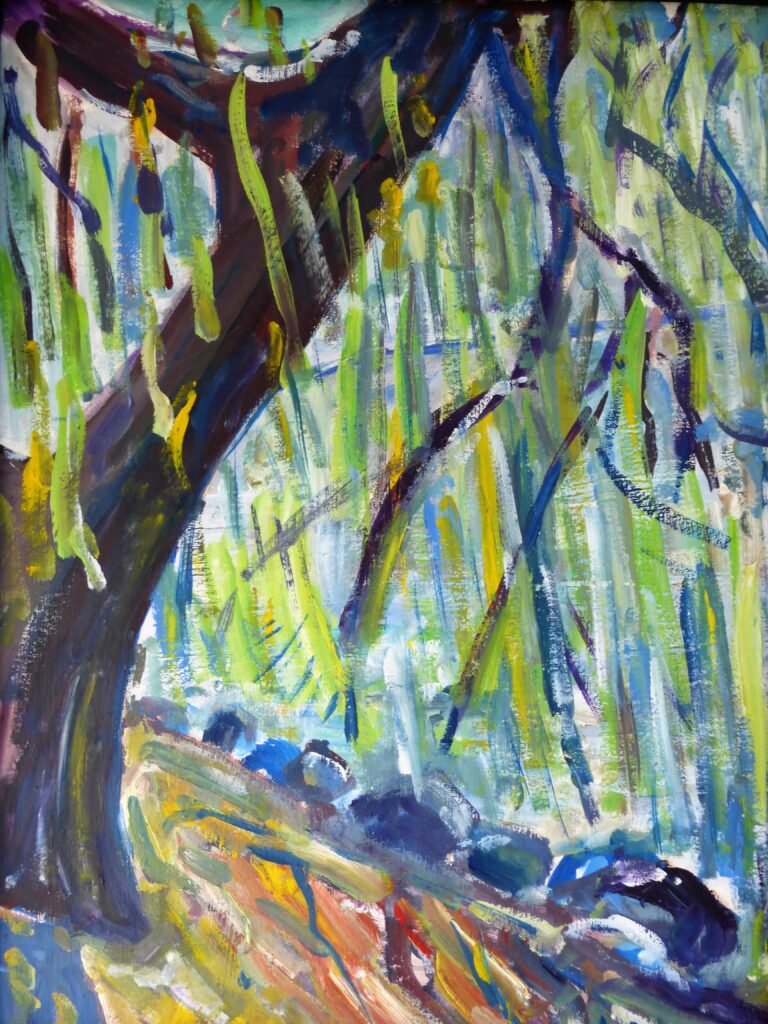 Trauerweide im Frühling 51x38 cm