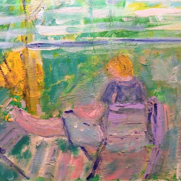 Auf der Terrasse 46x61 cm